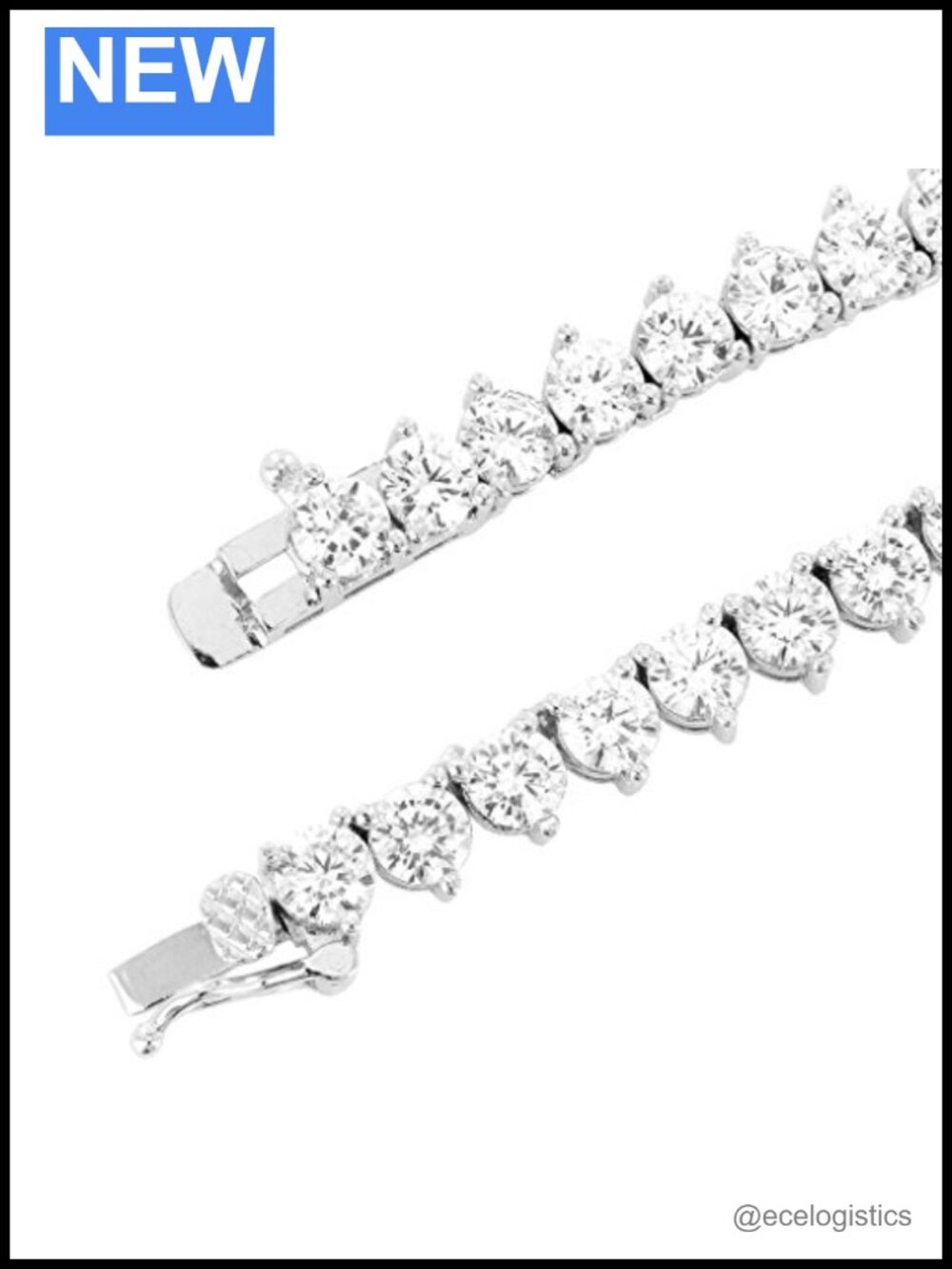 1 Row Cubic Zirconia Sterling Silver Tennis Chain Choker Necklace